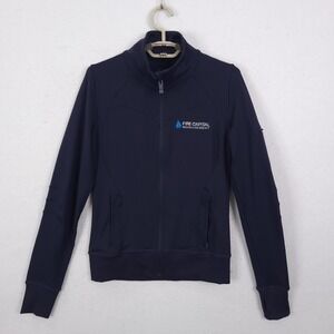 Alo Yoga Jacket Women Small Navy Blue‎ Full Zip Mock Neck Activewear